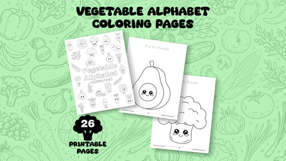 Learn the ABCs with Vegetables Alphabet Coloring Pages