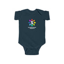 Schoolhouse Sprouts Navy Rainbow Logo Baby Onesie