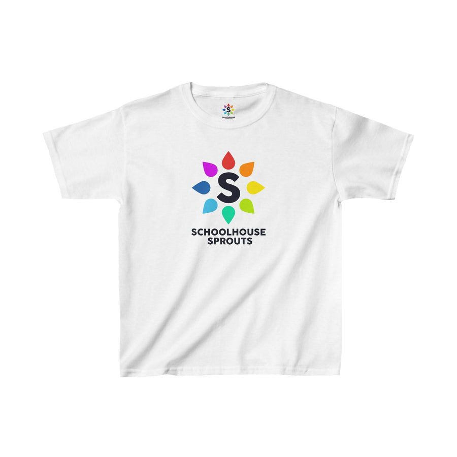 Schoolhouse Sprouts White Rainbow Logo Kids Tee