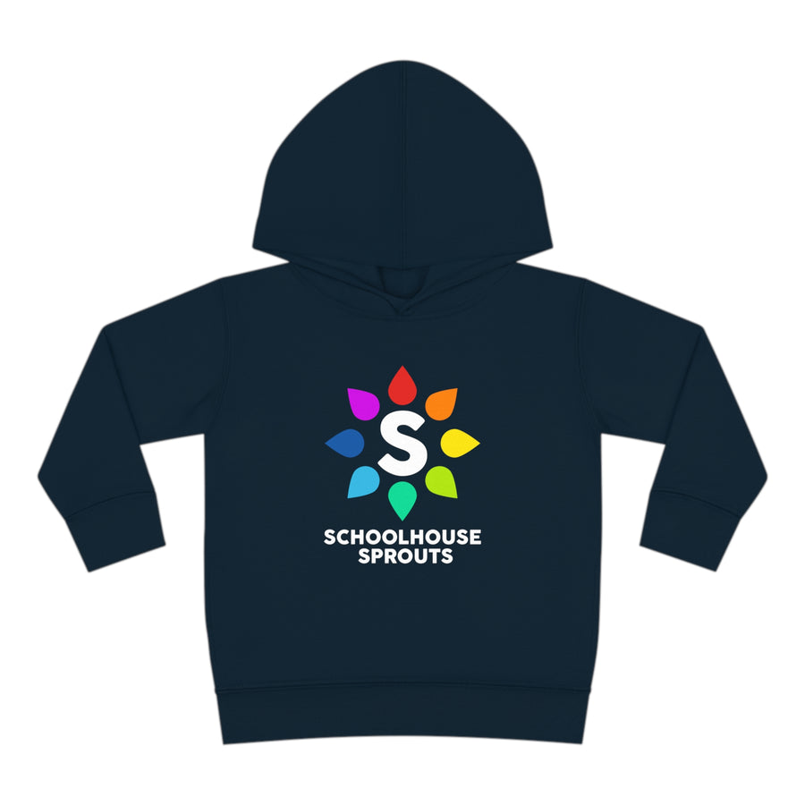 Schoolhouse Sprouts Navy Rainbow Logo Toddler Pullover Fleece Hoodie