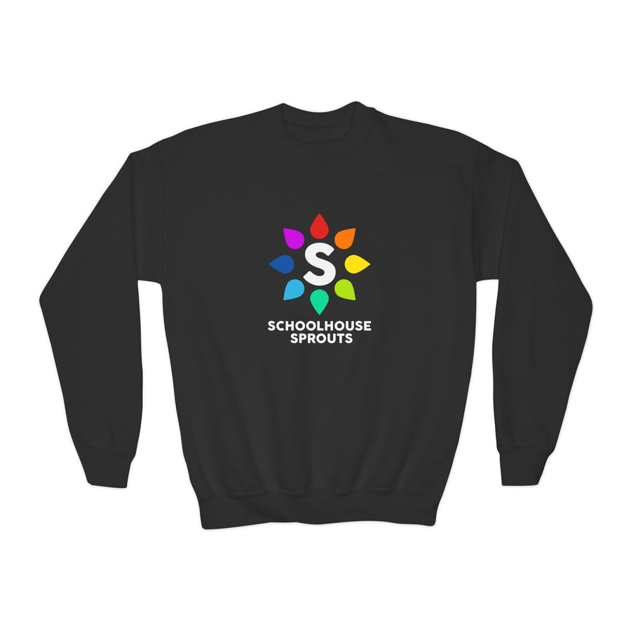 Schoolhouse Sprouts Black Rainbow Logo Kids Sweatshirt