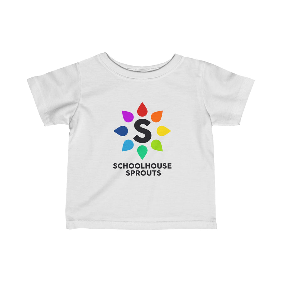 Schoolhouse Sprouts White Rainbow Logo Toddler Tee