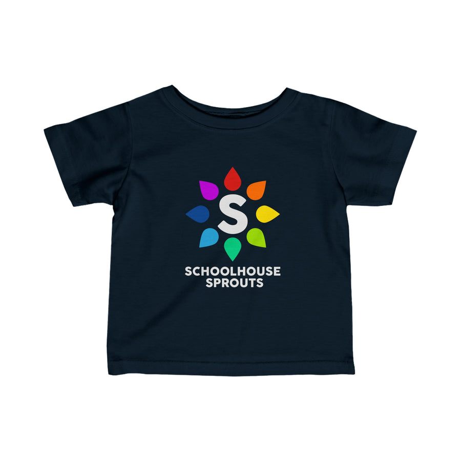 Schoolhouse Sprouts Navy Rainbow Logo Toddler Tee