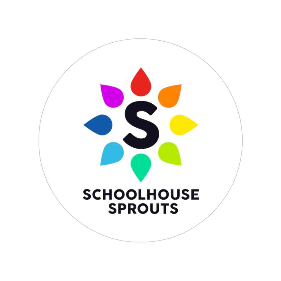 Schoolhouse Sprouts Transparent Outdoor Stickers, Round, 1pcs