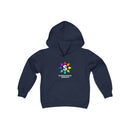 Schoolhouse Sprouts Navy Rainbow Logo Kids Hooded Sweatshirt