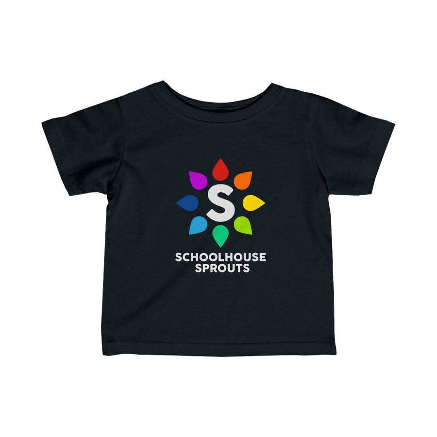 Schoolhouse Sprouts Black Rainbow Logo Toddler Tee