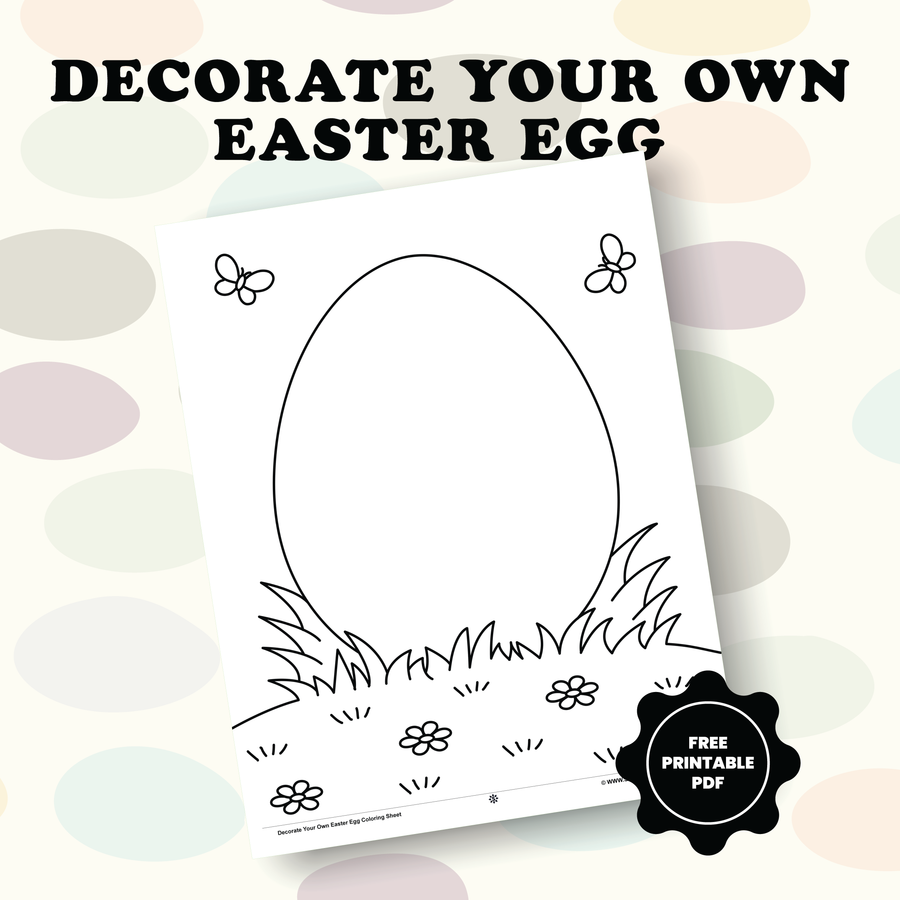 Decorate Your Own Easter Egg Coloring Sheet (Printable)